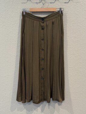 NWT Les Essentiels de Monoprix Midi Skirt | Size S | Olive Green